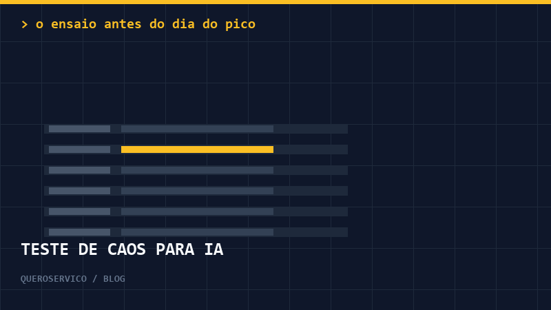 Teste de caos para IA: o ensaio antes do dia do pico